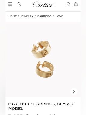 Cartier Gold Love Hoop Earrings